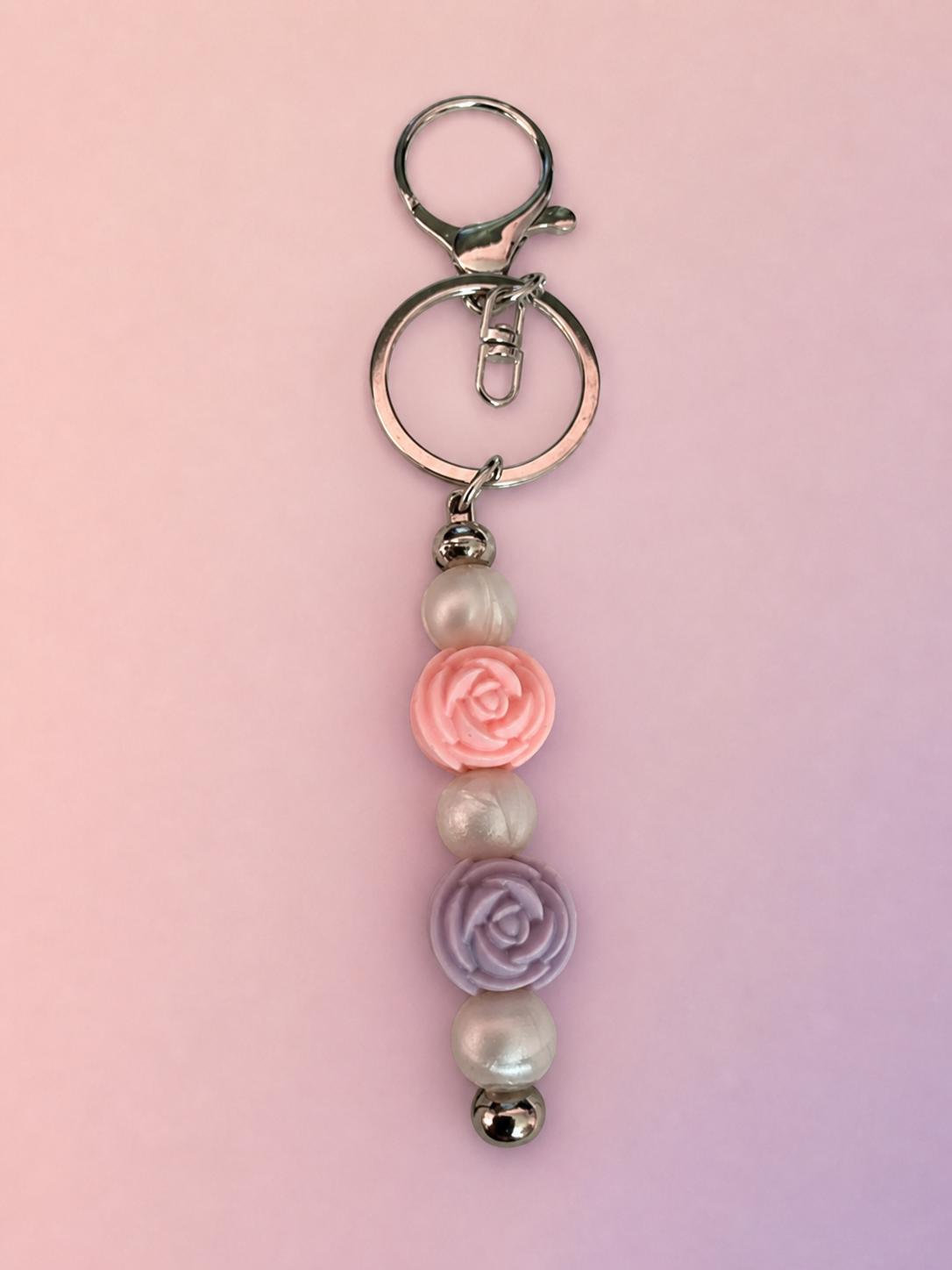 Purple Polka Dot Sparkle Keychain