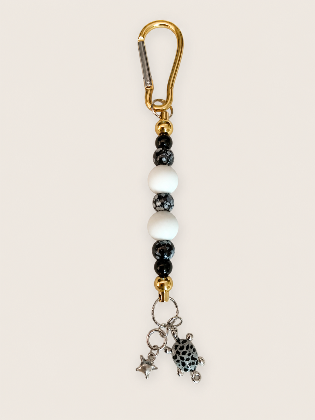 Gold Leopard Charm Keychain