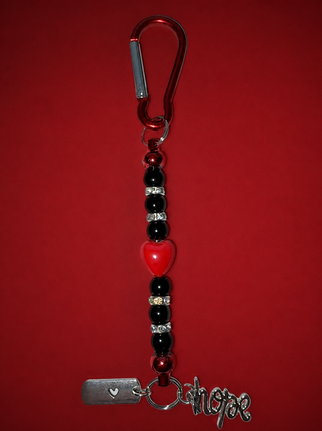 Red Heart and Hope Keychain