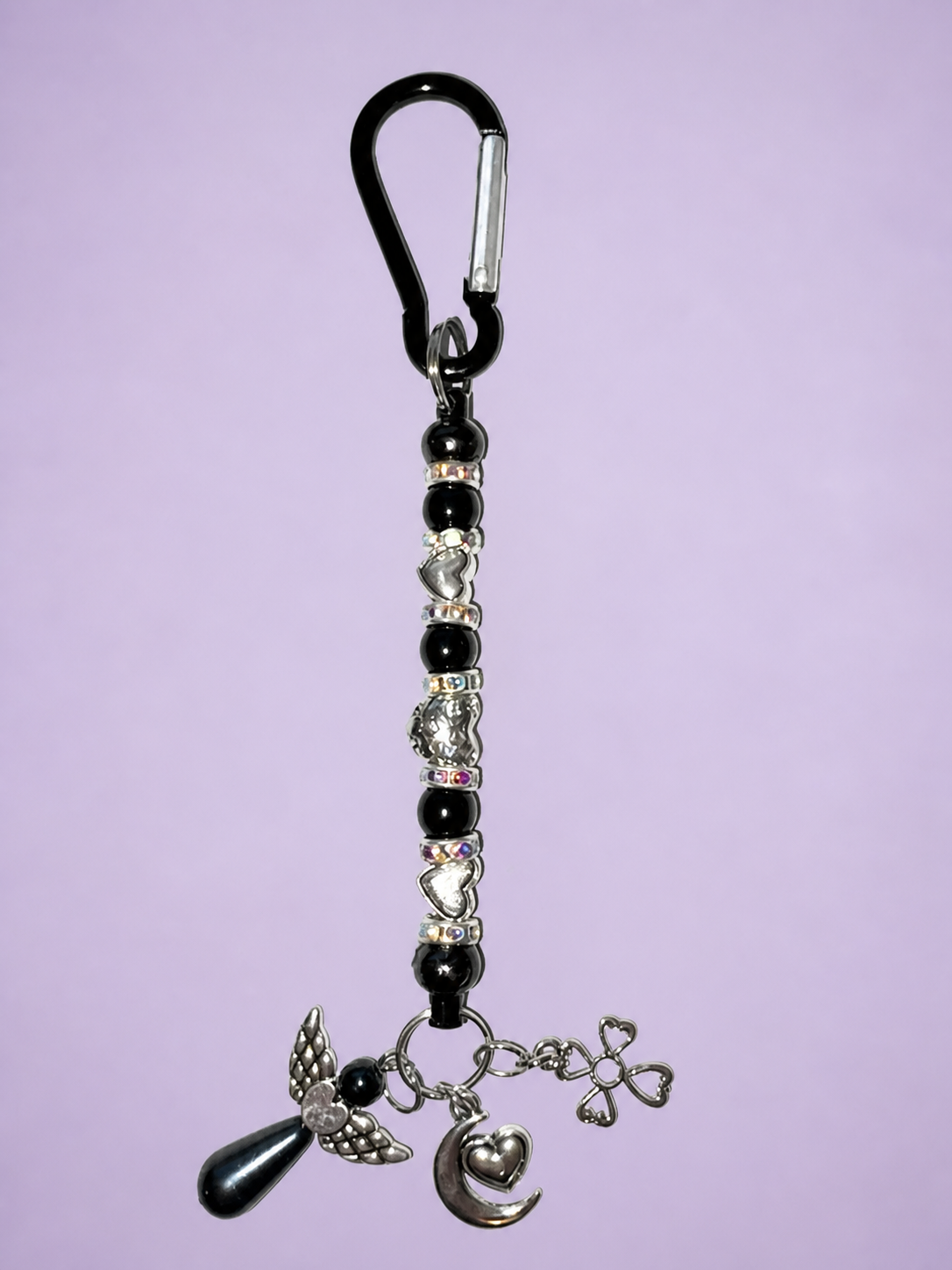 Black Angel Charm Keychain