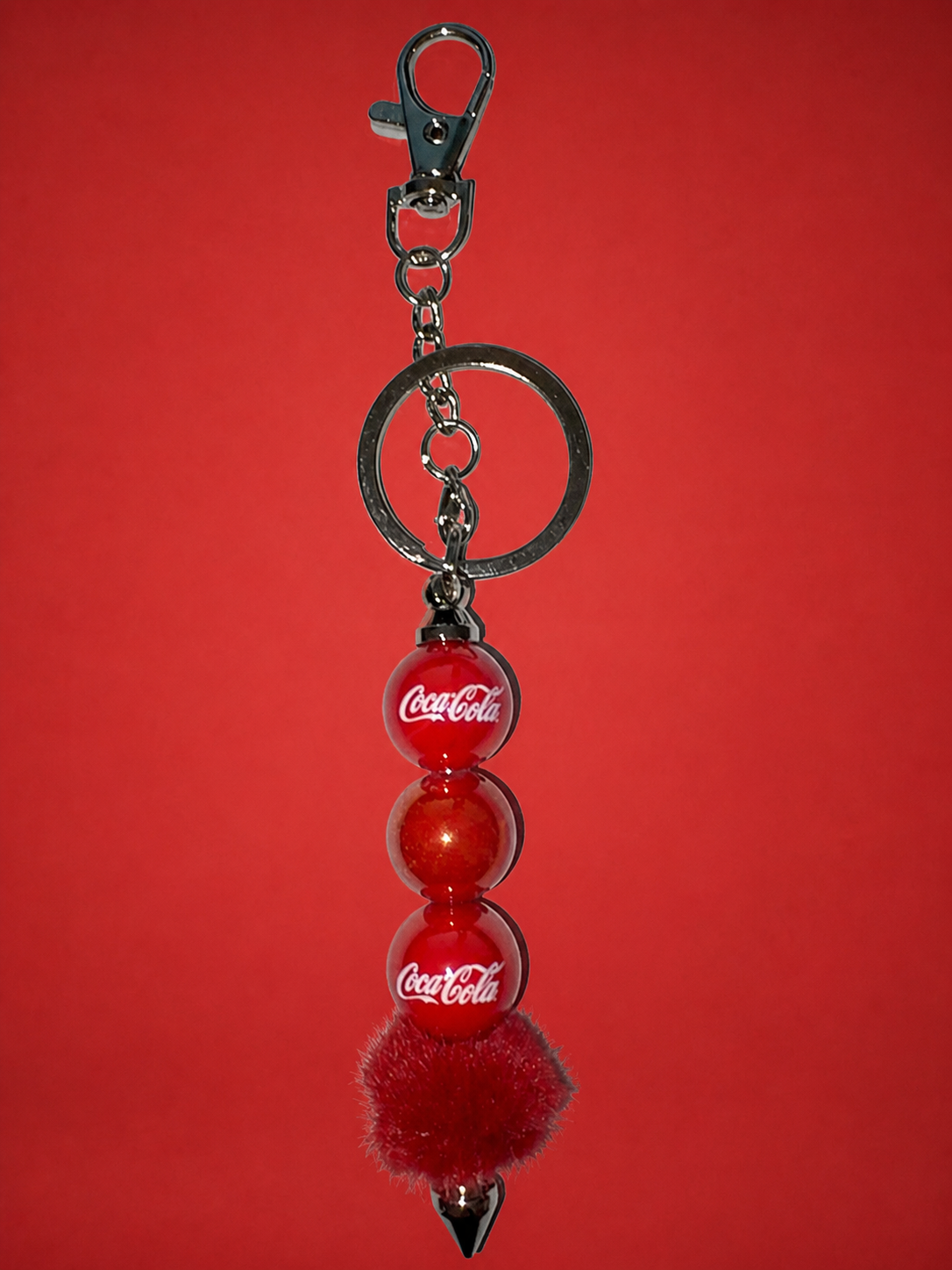 Coca-Cola Red Pom Keychain