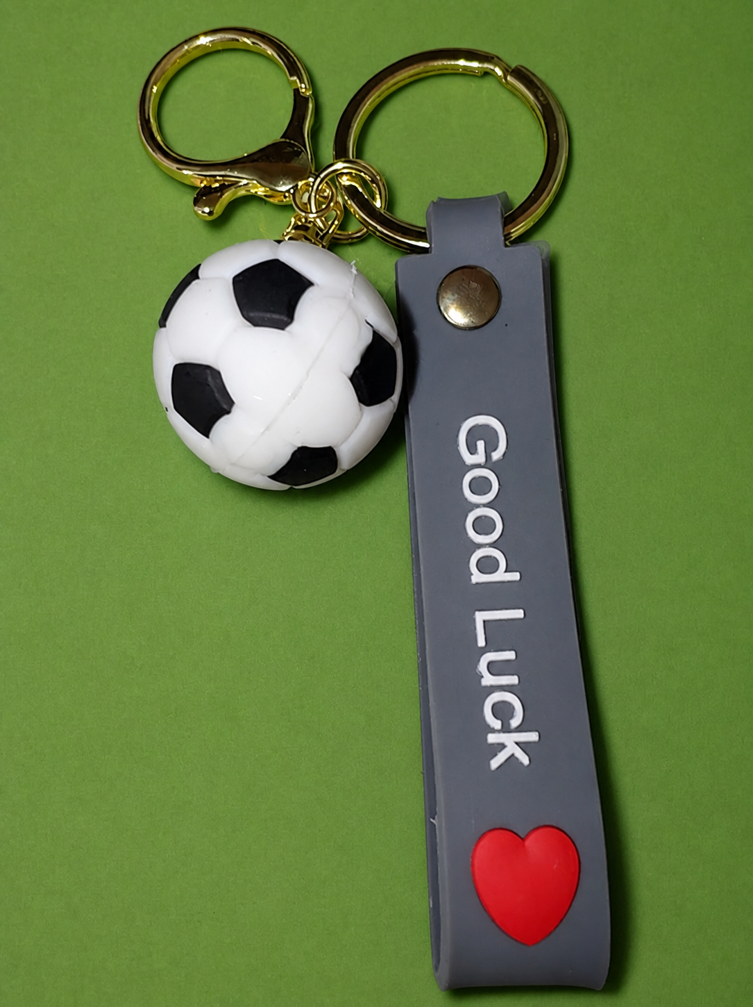 Soccer Ball Good Luck Strap Keychain