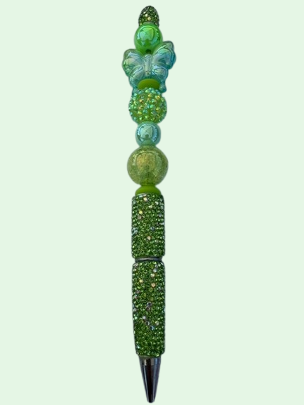 Green Bow Rhinestone Pen