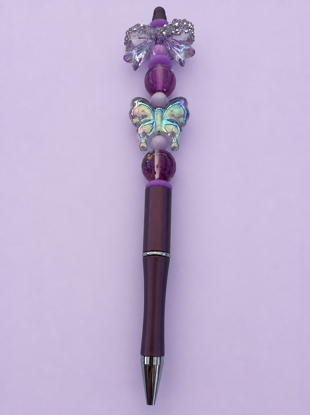 Purple Butterfly Bow Pen