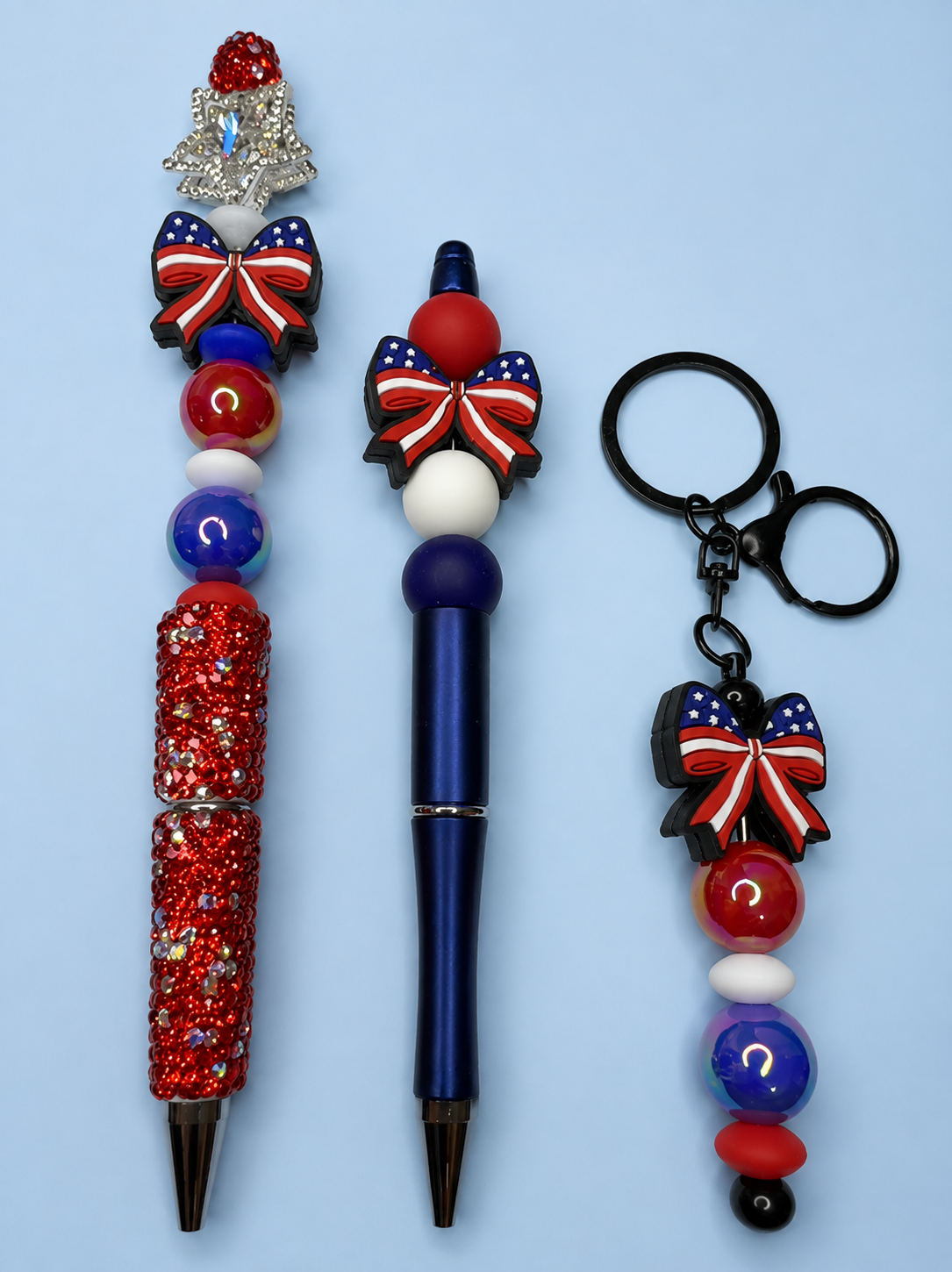 Patriotic Pen and Keychain Set
