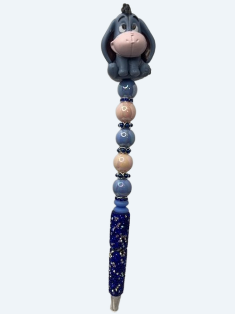 Gray Donkey Blue Rhinestone Pen